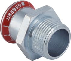 Geberit - Mapress C-staal Fitting met 2 aansluitingen Mapr Overg. + Bu D.22/R1/2''