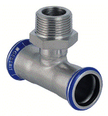 Geberit - Mapress RVS Fitting met 3 aansluitingen Mapr Ovrgntst Bu18 ½