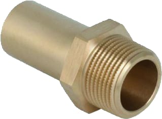 Geberit - Mapress Brons Fitting met 2 aansluitingen Mapr Brns Ovrgng End+Bu15½
