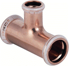 Geberit - Mapress Koper Fitting met 3 aansluitingen 61289