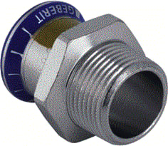Geberit - Mapress RVS Gas Fitting met 2 aansluitingen Fitting 34076