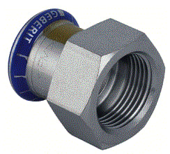 Geberit - Mapress RVS Gas Fitting met 2 aansluitingen Fitting 34090