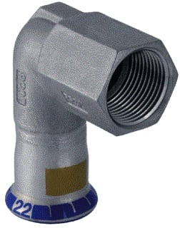Geberit - Mapress RVS Gas Fitting met 2 aansluitingen mapr rvs gs ovgngkn ¼