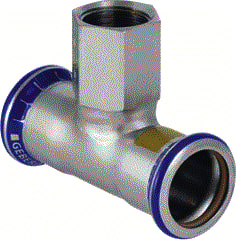 Geberit - Mapress RVS Gas Fitting met 3 aansluitingen Mapr Rvs Gs Ovrgntstbi108¾