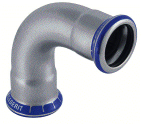 Geberit - Mapress RVS siliconevrij Fitting met 2 aansluitingen Mapr Rvs S-Vry Bcht90 108