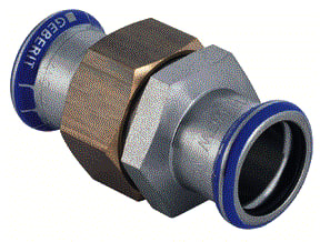 Geberit - Mapress RVS siliconevrij Fitting met 2 aansluitingen Mapr Rvs S-Vry 3D Kopp 15