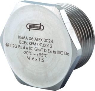 Hummel - V-MS-Ex-d Blindplaat wartel kabel-/buisinvoer Ritl V-Ms M63X1,5 Blindsto