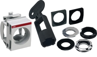 ABB - Compact Drukknop frontrand drukknpfr rand zwart schak