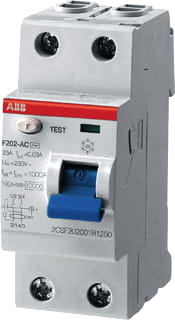 ABB - System pro M compact F200 Aardlekschakelaar als 2p a 100a 30ma