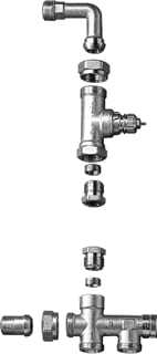 Danfoss - RA-K Basisset Rad.aansl.combi. m kraan+onderblok 1 Pyps Vloer Ra-Ke Basis