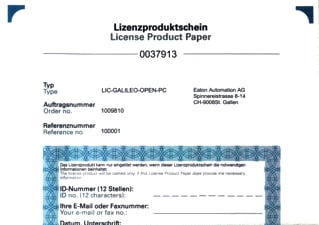Eaton - LIC Visualiseringssoftware Softw Lic-Galileo-Open-Pc