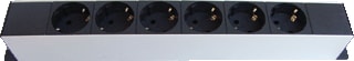 Ratio Electric - Desk-Box Contactdooscombinatie 6Xschuko I3 Alu