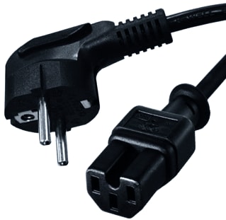 Ratio Electric - Power Cord Aansluitleiding Kab C15 1,5M Zw