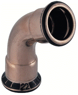 Geberit - Mapress CuNiFe Fitting met 2 aansluitingen Mapr Cunf Bcht 60Gr 108Mm