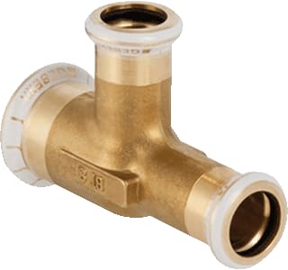 Geberit - Mapress C-staal Fitting met 3 aansluitingen T-Stuk Messing D28-22-22