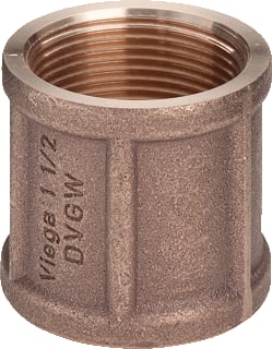 Viega - Bronzen draadfittingen 3270 Fitting met 2 aansluitingen Sok Brons 2"