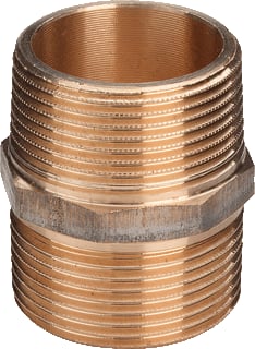 Viega - Bronzen draadfittingen 3280 Fitting met 2 aansluitingen Brons Dubbel Nippel 1.1/4