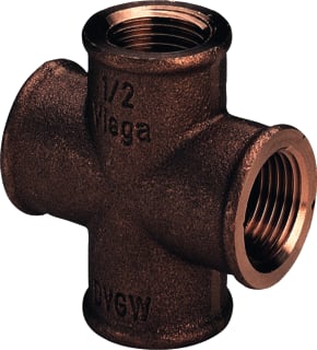 Viega - Bronzen draadfittingen 3180 Fitting met 4 aansluitingen Kruisstuk 3/4