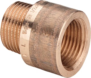 Viega - 3525 Fitting met 2 aansluitingen Kraanverl.St 1/2X25 Brons