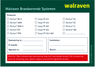 Walraven - BIS Pacifyre MK II Toebeh./onderdelen brandafscheiding Bis Pacifyre Id-Krt Nl