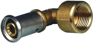 Henco - 6P Fitting met 2 aansluitingen Pers Knie Kopp 16X1/2 Bi