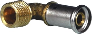 Henco - 5P Fitting met 2 aansluitingen Pers Knie Kopp 16X1/2 Bu