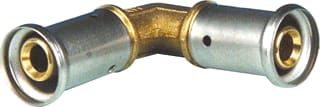 Henco - 1P Fitting met 2 aansluitingen Pers X 2 Knie Kopp 16X16