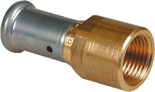 Henco - 18P Fitting met 2 aansluitingen Pers Overg.Kopp 20X1/2Bi