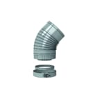 DRU - RVS 200/130 Concentr. RGA/LTV hulpstuk 2 aansl. Bocht 45Geribd