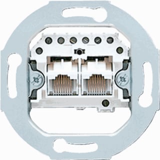 Jung - Basiselement UAE Datacontactdoos twisted pair Data Cat3 2X8P Schr Basis