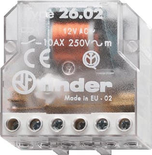 Finder - 26 Bistabiel relais Impulsrel 2M 10A 12V