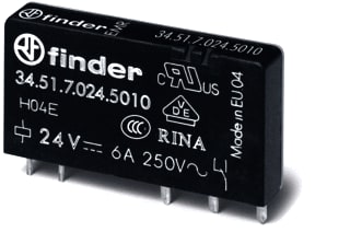 Finder - 34 Schakelrelais Rel 1W 6A 60V S.