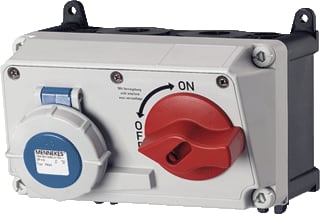 Mennekes - AMAXX Duo CEE-cont.doos uitschak.baar, bevei. Wcd Cee 3P 16A 230V Ip67