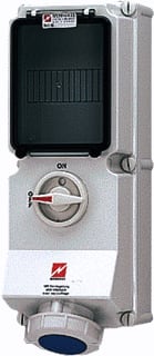 Mennekes - Duo CEE-cont.doos uitschak.baar, bevei. Wcontds 16A 3P Duo+Rail