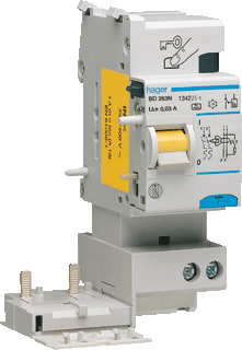 Hager - BD Voor inst.automaat <63A Aardlekblok Als-Elem 2P63A 30Ma Bd263N