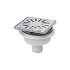 Aquaberg - 4015 Vloerput met 1 aansluiting Knstput+Opzet Rvs Rnd+Roos
