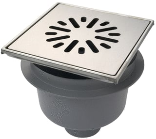 Aquaberg - Vloerput met 1 aansluiting 200 Put Rvs Opztst/Roost75