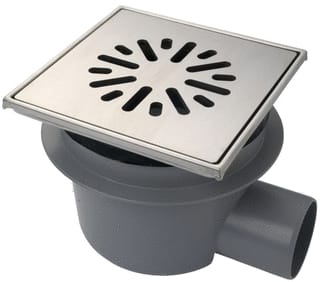 Aquaberg - Vloerput met 1 aansluiting 200 Put Rvs Opztst/Roost75