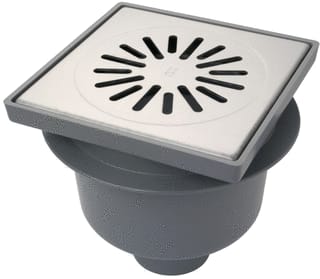 Aquaberg - Vloerput met 1 aansluiting Abs Put Nv 20X20Cm Rvs304 4220