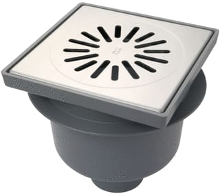 Aquaberg - Vloerput met 1 aansluiting abs put nv 20x20cm rvs316 6220