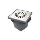 Aquaberg - Vloerput met 1 aansluiting abs put nv 20x20cm rvs316 6220