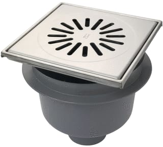 Aquaberg - Vloerput met 1 aansluiting Abs Put Ve 20X20Cm Rvs316 6320
