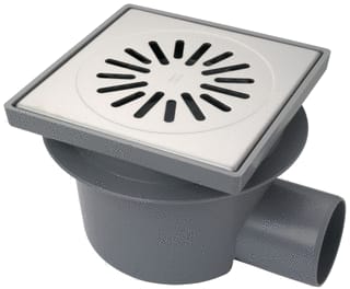 Aquaberg - Vloerput met 1 aansluiting Abs Put Nv 20X20Cm Rvs304 4221