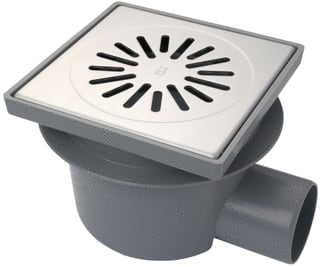 Aquaberg - Vloerput met 1 aansluiting Abs Put Nv 20X20Cm Rvs316 6221