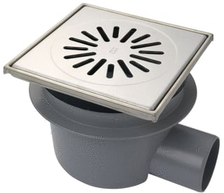 Aquaberg - Vloerput met 1 aansluiting Abs Put Ve 20X20Cm Rvs316 6321