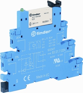 Finder - 38 Schakelrelais Rel.Comp+Led 1P6A/24Dc