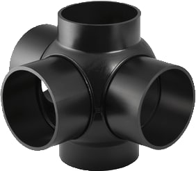 Geberit - PE Fitting met 5 aansluitingen dub.kogel t-st. 369.605