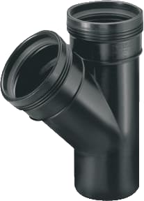 Wavin - Wafix Fitting met 3 aansluitingen Wafx Pp T-St 45Gr 90 2Ms Zwart