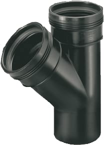 Wavin - Wafix Fitting met 3 aansluitingen Wafx Pp T-St 45Gr 50 2Ms Zwart
