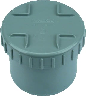 Wavin - Wadal Fitting met 1 aansluiting Wadl Eindstuk+Deksel 40 L